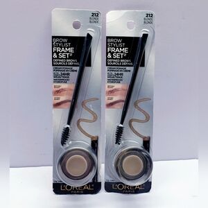 L’Oreal Paris Brow Stylist Frame and Set, 212 Blonde, 0.08 oz (2 pack)